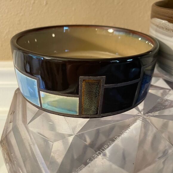 Gibson Geometric Dog/Cat Bowl with a Dash Larger Bowl New Condition - Picture 3 of 16